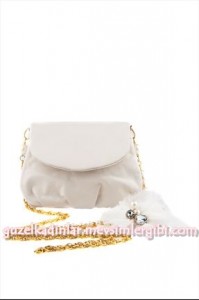 narcia Ekru krem bej rengi abiye Çanta modelleri 2010