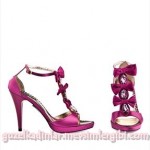 narcia abiye çok şık değişik farklı topuklu ayakkabıları modelleri Fuşya Bayan Ayakkabı