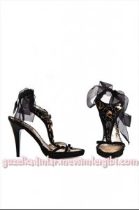 narcia siyah tüllü topuklu abiye Siyah Bayan Ayakkabı