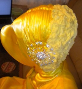 sarı türban modeli türban bağlama modelleri