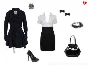 siyah renkte şık kombinler