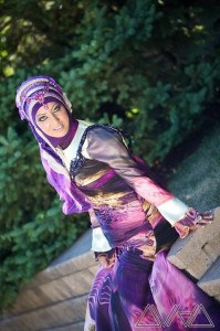 tesettürlü şık kombinler mor kombin ve türban modeli