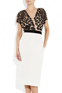 beyaz nude siyah elbise modeli