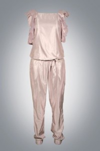 kısa kollu pudra rengi tulum