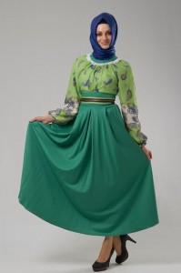 otantik tesettür elbise modelleri