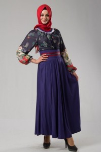 sofistike tesettür elbise modelleri