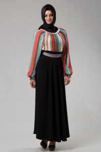 sofistike tesettür elbise modelleri 2012