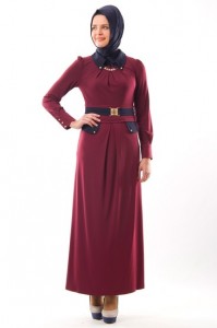 2013 kışlık tesettürlü elbiseler