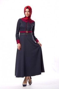 en güzel tesettür elbiseler kışlık