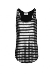 payetli çizgili t shirt