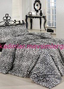 siyah beyaz leopar nevresim