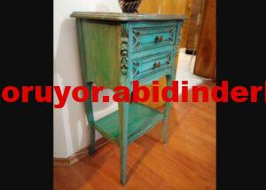 3 çekmeceli vintage Sarı eskitme komodin retro vintage komidin eskitme
